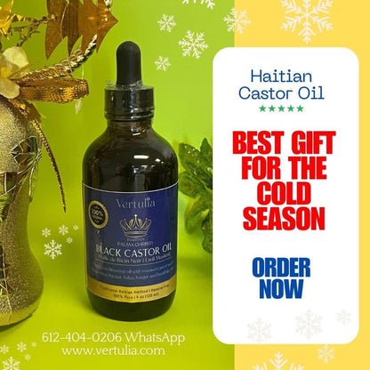 VERTULIA PURE HAITIAN BLACK CASTOR OIL 4.00 oz Case of 24