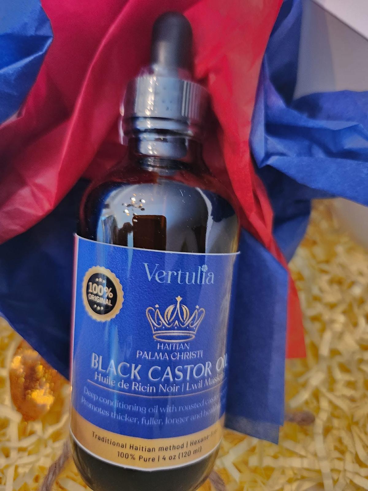 VERTULIA PURE HAITIAN BLACK CASTOR OIL 4.00 oz Case of 24